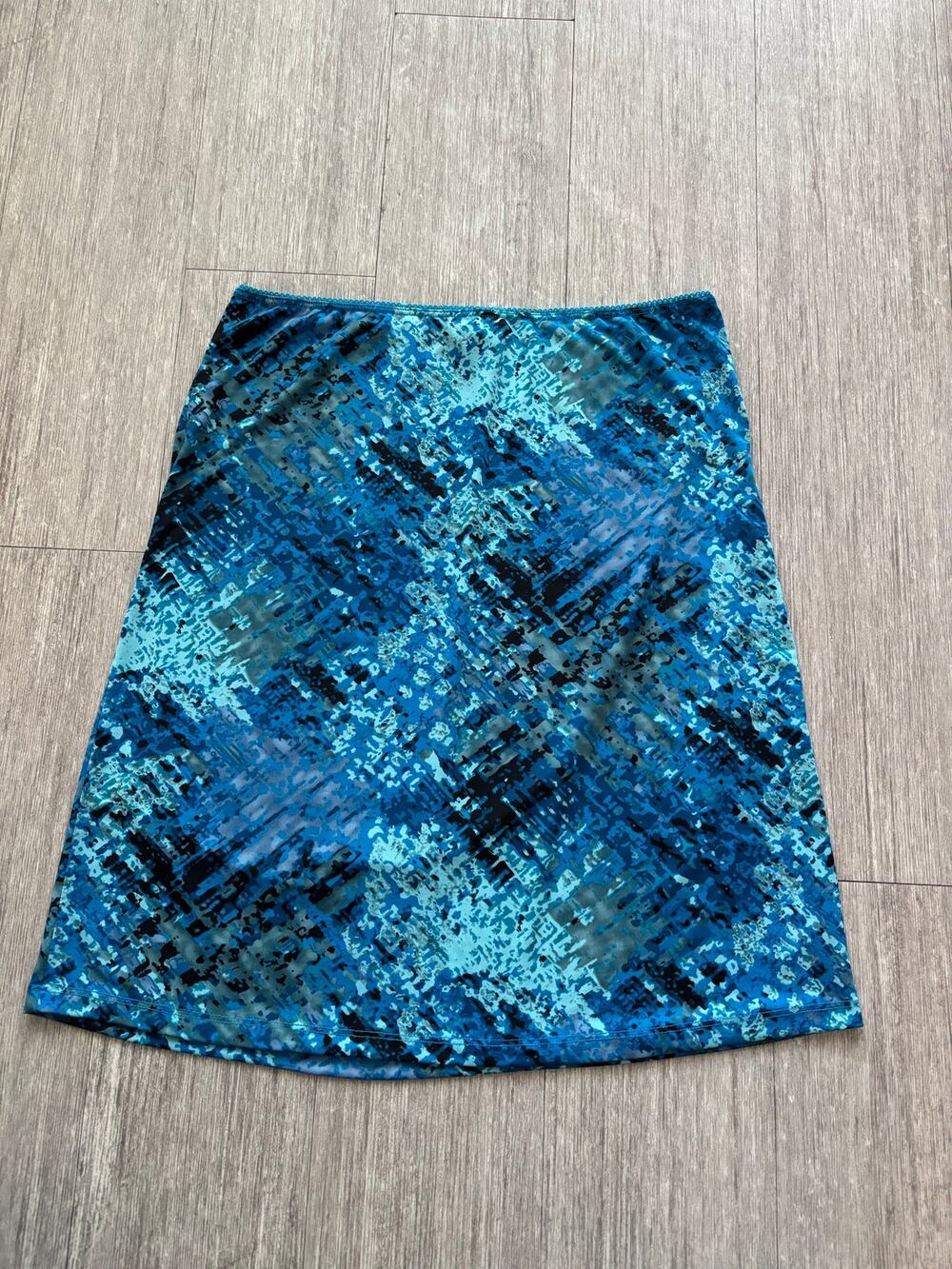 90s Y2k Vintage Paris Blue Midi Skirt